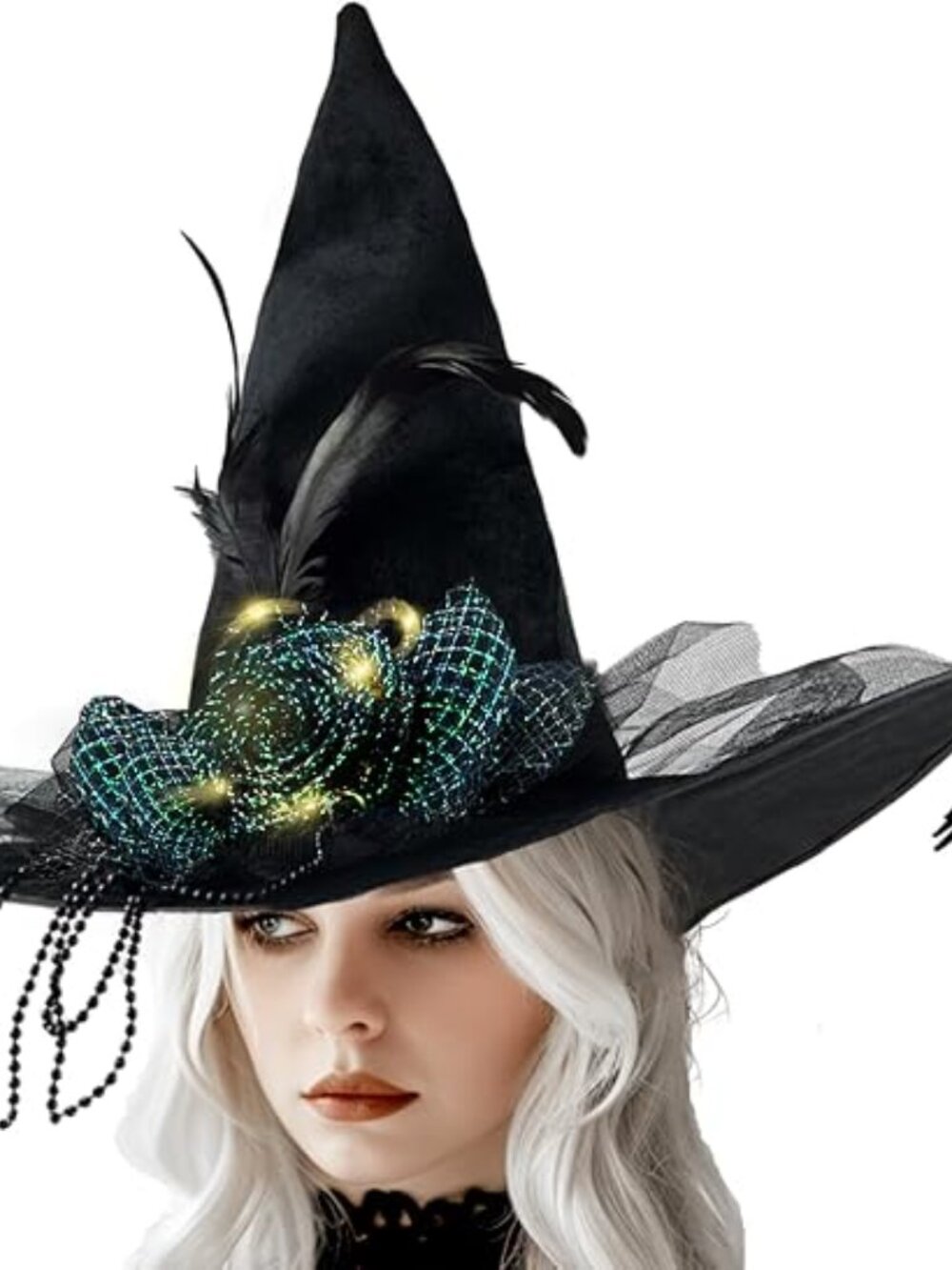 🎃Women's Black Velvet Adult Cosplay Costume Accessories Carnivals Halloween Hat